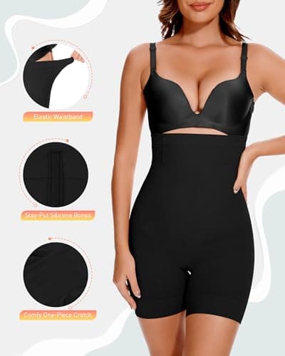 BESTENA Shapewear Shorts, High Waisted Shapewear for Women Tummy Control, Seamless Body Shaper Shorts Thigh Slimmer view 2