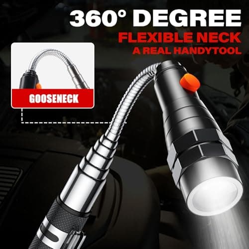 Gifts for Men, Magnetic Pickup Tool, Telescoping Magnet Pickup Tool with 3 LED Flashlight, Cool Gadget Birthday Gifts for Men, Women, Him, Dad, Teen Boys, Husband, Father, Mechanic, Women, Black view 3