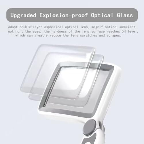 2 Pack Magnifying Glass with Light, Rechargeable Page Magnifier with 3 Light Modes Magnifying Glass for Reading Folding Handheld Lens with Clean Cloth Items for Grandma Grandpa Seniors Book Lovers view 4