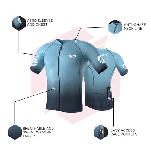 SLS3 Cycling Jersey Men Lightweight - Elite Mens Bike Shirts Short Sleeve | Breathable & Aero Sleeved Road Bike Jersey for Men, Cycling Shirt for Performance & Comfort - Lightweight Race-Day Fit view 5