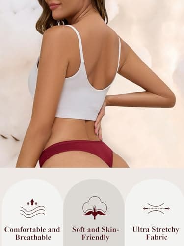 Cotton Thongs for Women Seamless Ladies Soft Underwear 6 pack view 3