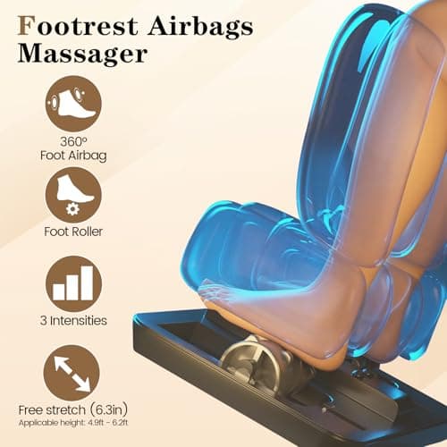 RESTREAL 4D Massage Chair Full Body, Zero Gravity SL-Track Shiatsu Electric Massage Chair Recliner, Airbag Massage, Deep Yoga Stretch with Heat Body Scan Bluetooth Foot Roller, Extendable Footrest view 5