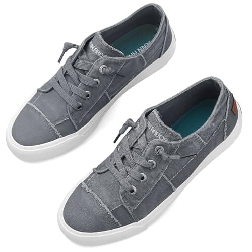 Womens Slip On Sneakers Low Tops Canvas Shoes for Women Casual Tennis Shoes Play Sneakers Fashion Shoes — image 1