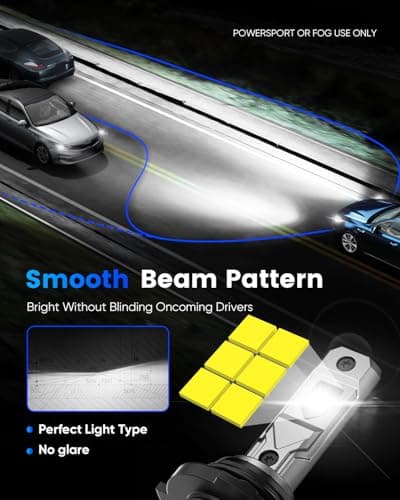 NOVSIGHT 9005 H11 Fog Bulbs - 600% Super Bright HB3 H9/H8 Fog Bulbs Combo with Cooling Fan, 3-Min Quick Installation, 6500K, Pack of 4 view 4
