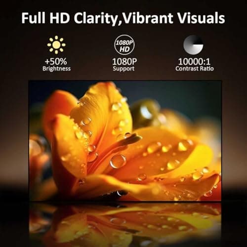 Projector, Mini Projector with WiFi and Bluetooth, Built-in Apps, Auto Focus & Keystone,Native 1080P Support, Portable Outdoor Smart Projector,White view 6