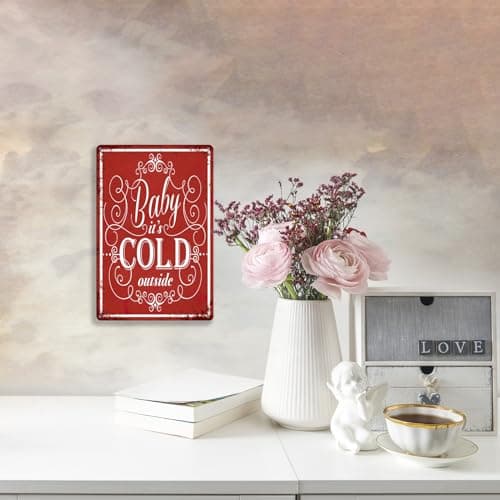 Arpilul Baby it's Cold outside Sign Decor-Christmas Sign Party Wall Art, Funny Christmas Tin Sign Gift(TP-1086, 8x12inch) view 2