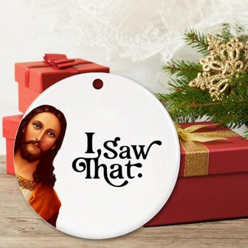 Jesus I Saw That Ornament 2025, Funny Christmas Ornaments for Adults Men Women,Funny Jesus Ornament, Unique Ornaments for Gift Exchange view 6