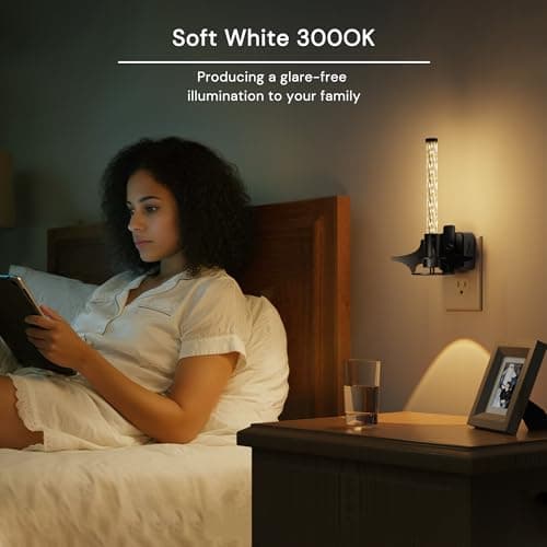 L LOHAS LED Night Lights Plug into Wall, Dusk to Dawn Sensor Nightlight, 0-100LM Brightness Adjustable, 3000K Soft White, Rocket Night Light with Black Rocket Base for Bedroom Bathroom Hallway Decor view 3