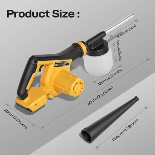 Electric Diatomaceous Earth Duster Compatible with DeWalt 20V/60V Battery (No Battery), Variable Speed, 3-in-1 Garden Dust Applicator/Blower/Vacuum Cleaner with 800mL Capacity view 2