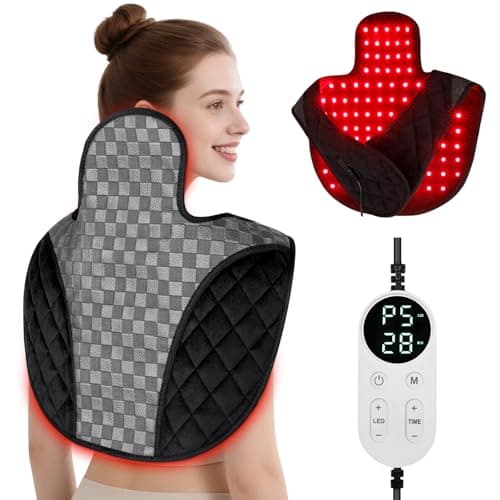 Cholas Red Light Therapy for Body, 3-in-1 Near Infrared Red Light Therapy for Shoulder Back Neck, 660nm and 850nm Wearable Red Light Pad with 3 Light Modes, for Office Home Use,Gift for Men Women