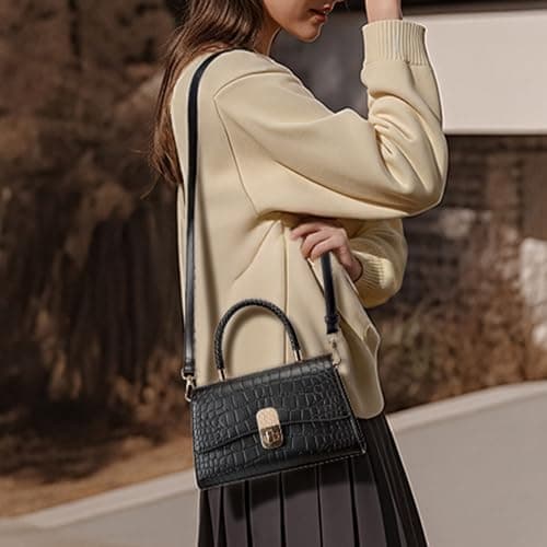 Goinsound Top Handle Handbags for Women Small Satchel Crossbody Bag Designer Purse with Detachable Strap view 2