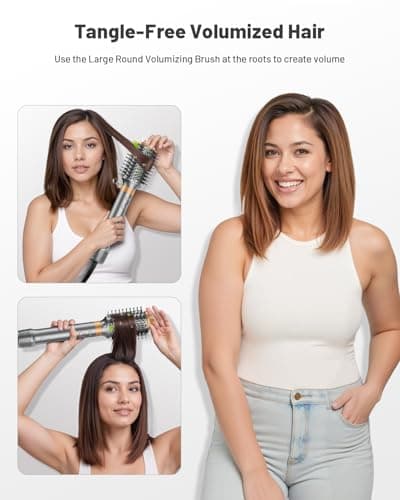 Hot Air Styler & Hair Styler- High-Speed Hair Blow Dryer Brush, Fast Drying No Heat Damage Multi-Styler with Auto Wrap Curlers for Volumizing Curl Straighten Frizz-Free Styling with Travel Bag view 3