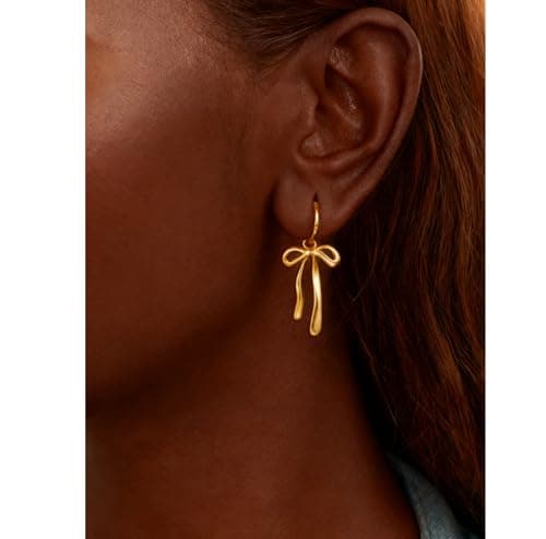 Bow Earrings for Women,14k Gold Plated and Hypoallergenic and Lightweight,Mothers Day Gifts for Mom Daughter view 3