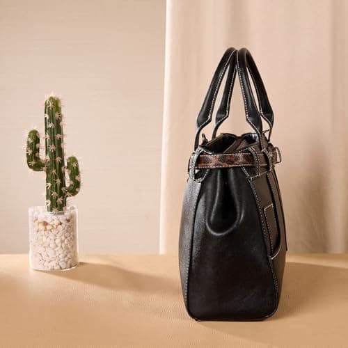 Retro Y2K Handbag Leopard Belt Tote Bag for Women with Crossbody Strap view 3