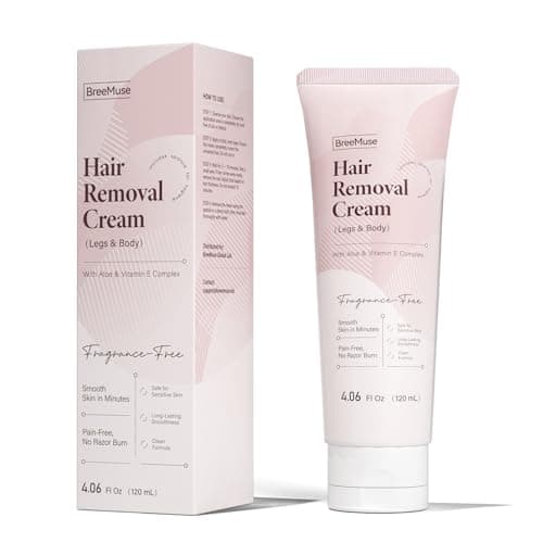 BreeMuse Hair Removal Cream for Women, Painless Depilatory Cream for Legs, Bikini Line & Underarms, Fast 5-10 Minute Body Hair Remover for Sensitive Skin with Moisturizing & Smoothing Formula — image 1