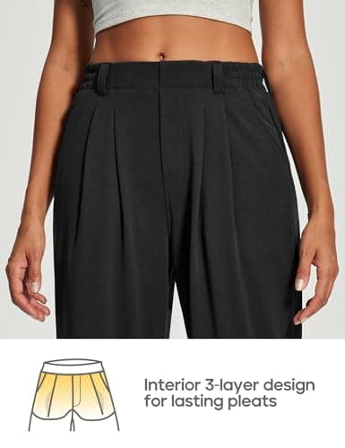 Wide Leg Stretchy Work Pants Women Dress Pants Business Casual Outfits view 5