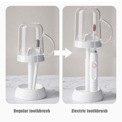 Toothbrush Holders with Cover, Contains 3 Slots, Compatible with Electric Toothbrushes, Electric Toothbrush Holder Kids Toothpaste Holder for Travel Camping Student Dormitories view 7