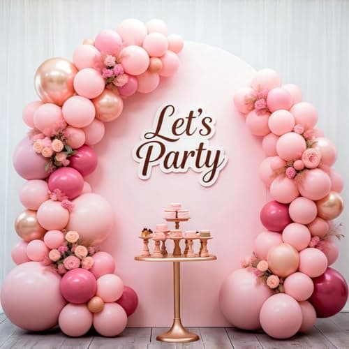 Valentines Day Decorations 155Pcs Rose Red Macaroon Pink Metallic Chrome Gold Latex Balloon Garland Arch Kit for Birthday Anniversary Wedding Romantic Bridal Shower Galentines Day Decor view 5