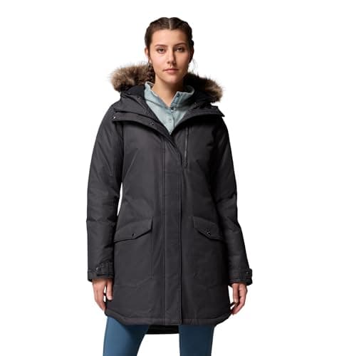 Columbia Womens Suttle Mountain Long Insulated Jacket, Black, Large