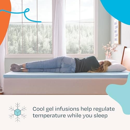 Linenspa Memory Foam Mattress Topper, Queen Size - 2 Inch Gel Infused Memory Foam - Plush Feel - Cooling and Pressure Relieving - CertiPUR Certified view 3