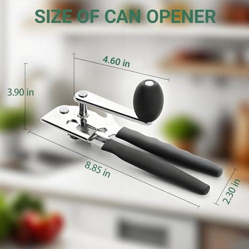 ELESULTRA Commercial Can Openers Manual - Hand Crank Can Opener Heavy Duty With Comfortable Extra-Long Handles Swing Away Can Opener for Seniors 3 In 1 Large Handheld Can Open With Ergonomic Handle view 2