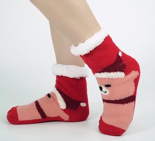 BenSorts Kids Slipper Socks Girls Boys Warm Fuzzy Fleece Christmas Socks Gift Stocking Stuffers view 5