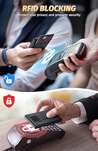 FIYUM Wallet for Men, Mens Wallet with Magnetic Removable Credit Card Holder Pop Up Smart RFID Blocking Slim Leather Cash Slots ID Windows Minimalist Wallet view 4