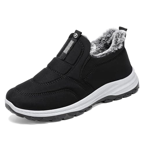 Snow Boots for Women Men Fur-Lined Ankle Booties Slip On Ankle Sneakers view 4
