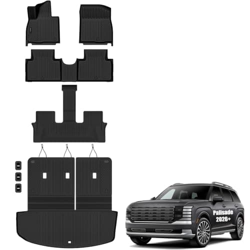 Auxko Floor Mats for Hyundai Palisade Gas 2026 2027 Accessories | Full Coverage with Cargo & Backrest Mat,All Weather Protection,Odorless,Anti Slip,Rain&Salt Resistant,Pet Friendly — image 1