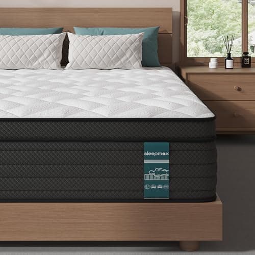 Sleepmax Extra Firm Queen Mattress 12 Inch, Hybrid Mattress Pressure Relief | Deep Sleep Bed in Box, For Back & Side Sleepers, 365-Night Trial & Forever Warranty, Fiberglass-Free, CertiPUR-US Certified — image 1