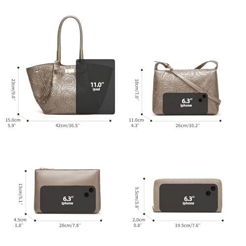 Women Fashion Handbags Wallet Tote Bag Shoulder Bag Top Handle Satchel Purse Set 4pcs view 6