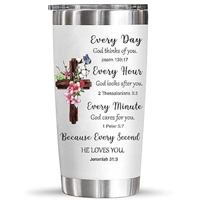 YXOTJHS Christian Gifts for Women, Inspiration Religious Gifts, Bible Verse Encouragement Gifts, Thank You & Birthday Gifts for Women, Mom, Friend, Sister - 20 Oz Stainless Steel Tumbler