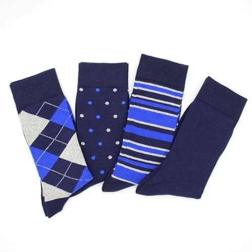 suokesi Men's Cotton Blend Crew Socks, Striped Novelty Fun Design, Size 8-15, Casual view 7