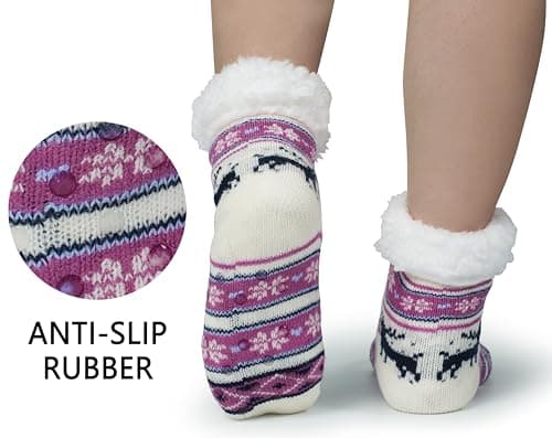 BenSorts Kids Slipper Socks Girls Boys Warm Fuzzy Fleece Christmas Socks Gift Stocking Stuffers view 3