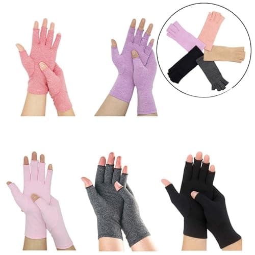 Premium Bamboo Gloves Fingerless Compression Wrap for Hand Pain and Osteoarthritis Men and Women view 2