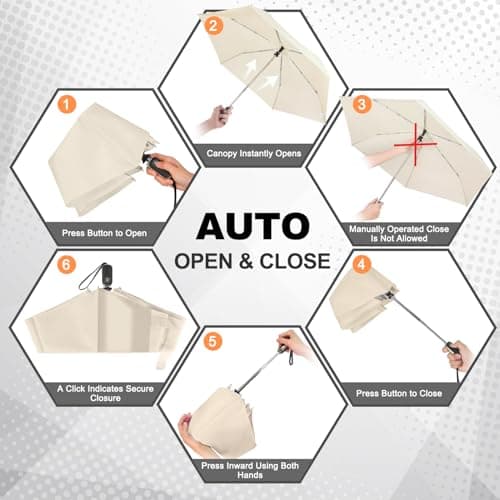 Lejorain Mini Umbrella for Travel Automatic - Folding Compact Flat Umbrella Lightweight Strong Portable Umbrellas for Rain Adults view 4