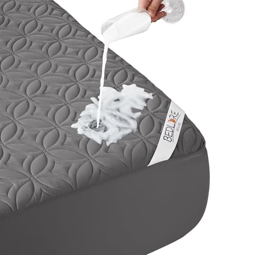 BEDLORE Waterproof Mattress Protector, Queen Size Mattress Pad Noiseless with Deep Pocket 6"-18" Depth, Soft Breathable Dirt-Proof Bed Mattress Cover Washable for Home, Bedroom, Hotel (Gray) — image 1