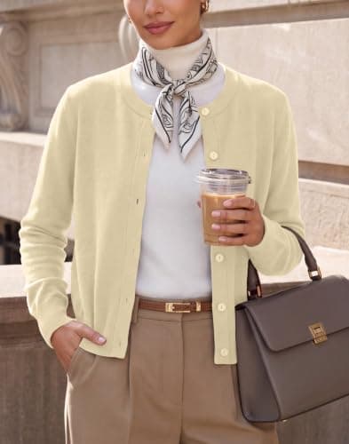 GRECERELLE Women's Wool Blend Business Casual Cardigan Sweater Fall Outfits view 2