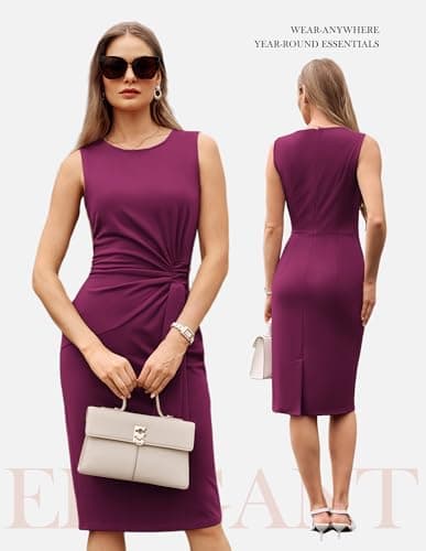 GRACE KARIN Women Work Dress,Bodycon Pencil Business Dresses,Sleeveless Cocktail Dresses Knee Length view 2