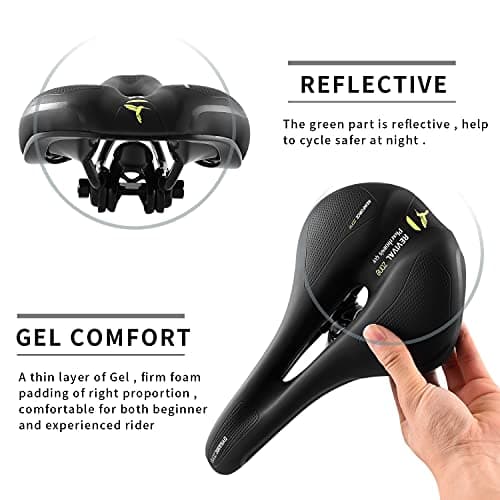 Phaethornis guy Gel Mountain Bike Seat of Comfortable Memory Foam, Bicycle Seats for Men & Women, Bike Saddles for MTB, BMX & Road view 3