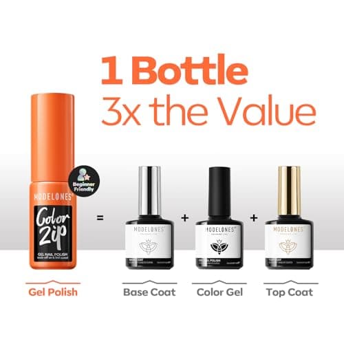 Modelones Black Gel Nail Polish Kit with UV Light, Christmas Silver One Step Gel Polish No Need Base & Top Coat, 3 in 1 Set Glitter Fall Soak Off Nail Lamp Manicure DIY Salon at Home Gift view 5