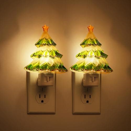 JandCase Christmas Tree Night Light, 2 Pack 3000K Night Lights — image 1