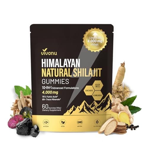 Shilajit for Men & Women Gummies | 4000mg High Potency 10-in-1 Formula with Pure Himalayan Shilajit, Ashwagandha, and 75% Fulvic Acid | Sugar-Free Vegan, 85+ Trace Minerals — image 1