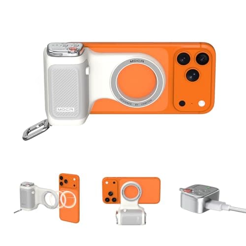 COMITOK MOCA - iPhone Camera Grip - for Native Camera Control with Removable Remote & Built-in Keychain, Magnetic Phone Camera Grip No Need App Support iOS26/17/18, Fun Shot Magnetic Grip with 1/4 Nut