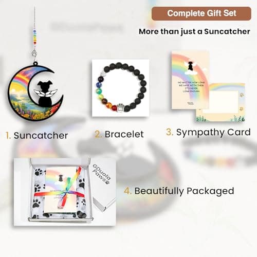 GDuolaPaws Personalized Dog Memorial Gifts for Loss of Dog, Pet Sympathy Suncatcher, Rainbow Bridge Dog Remembrance Gift, Dog Passing Away Ornament for Window Hanging (Rainbow River) view 2