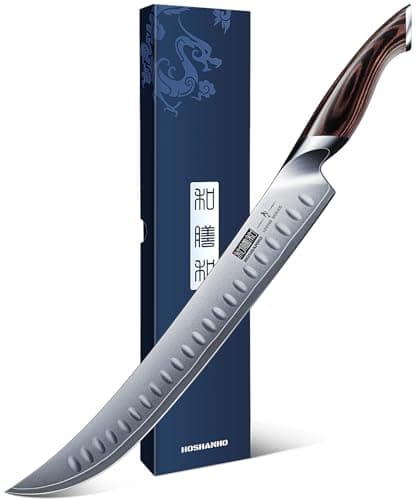 HOSHANHO Carving Slicing Knife, 12 Inch Razor Sharp Japanese Brisket Knife | Japanese High Carbon Steel Curved Butcher Breaking Knives with Ergonomic Handle, Professional Butcher Knife for Meat Cutting — image 1