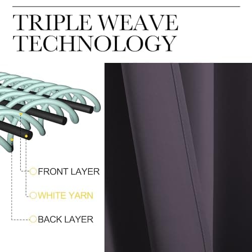 NICETOWN RV Blackout Curtains for Camper Windows, Greyish Purple, 34" x 30", Set of 2, Kitchen Short Blackout Curtains & Drapes, Thermal Insulated Rod Pocket Window Treatment Draperies for Nursery view 3