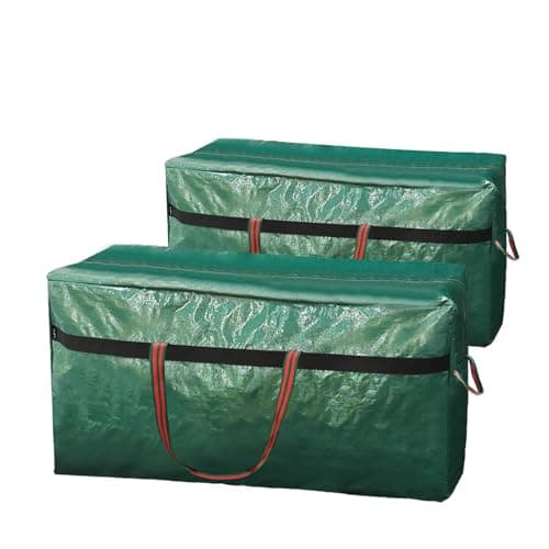 WFK 2 Pack 5FT Christmas Tree Storage Bag Waterproof Xmas Tree Bag Green | 2 Pack waterproof 5FT Christmas tree storage bags with zipper and handles for trees, ornaments and holiday decorations — image 1