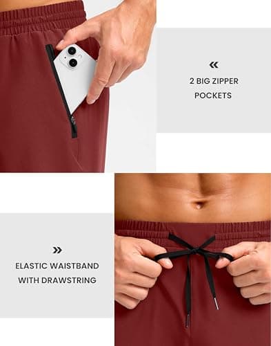 Pudolla Mens Running Shorts with Zipper Pockets 7 Inch Lightweight Quick Dry Gym Athletic Workout Shorts(Savannah L9_XL) view 5