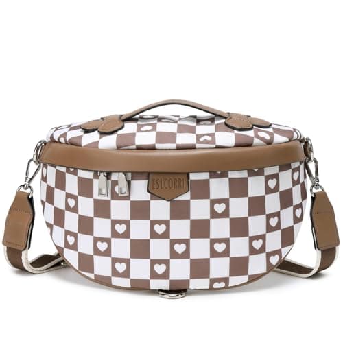Eslcorri Crossbody Bags for Women - Fashion Sling Purse Shoulder Bag Fanny Pack Leather Causal Chest Bum Bag Cross Body Purse — image 1